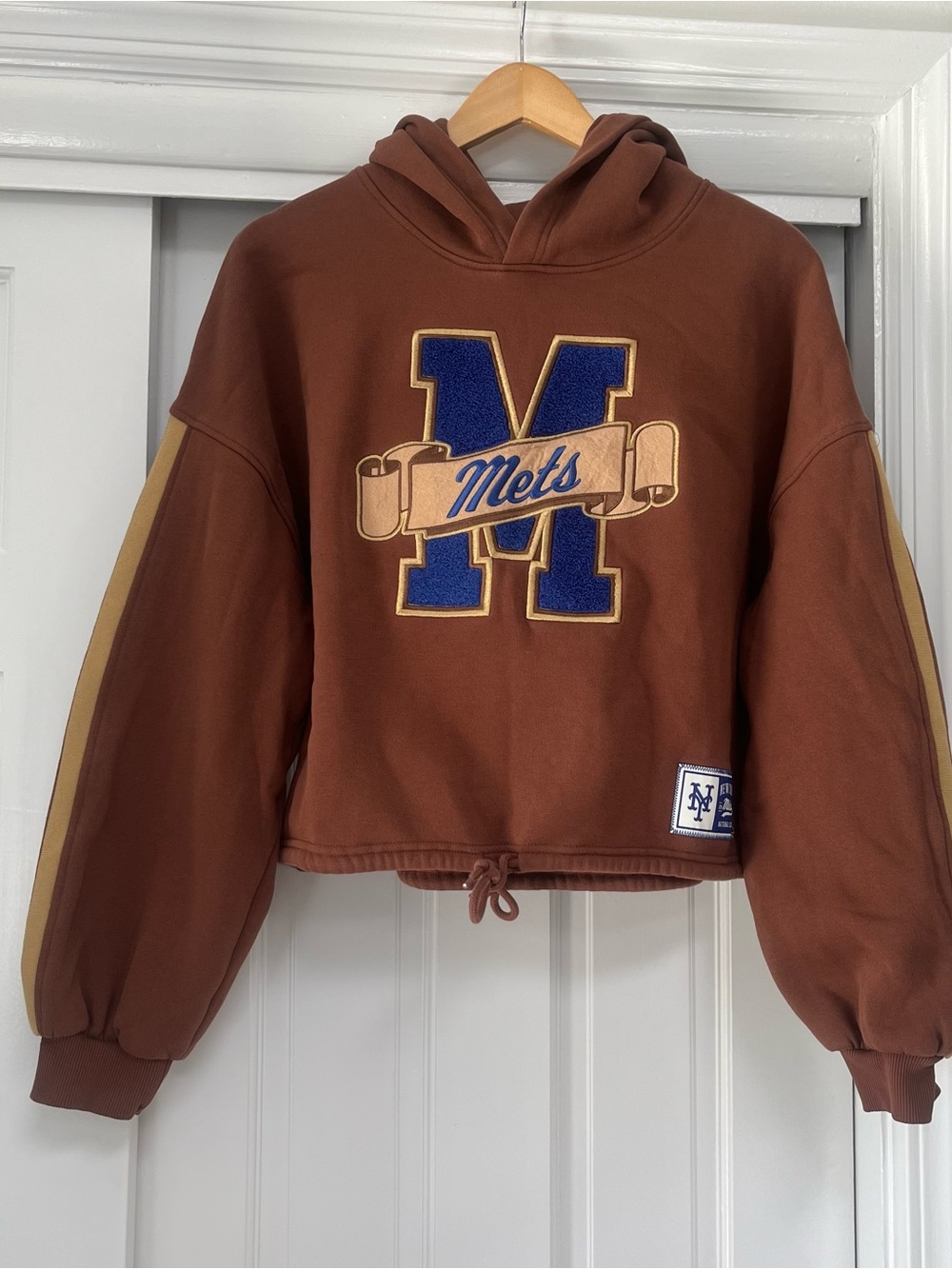 Women's New Era  New York Mets Letterman Classic
Cropped Pullover Hoodie Sz XL